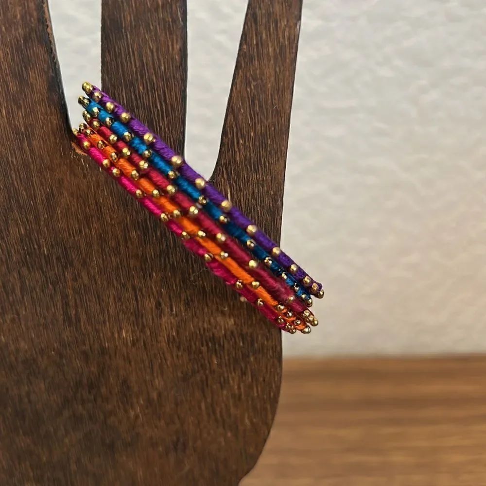 Large Lot of Brass/Thread Bracelets - Picture 3 of 3